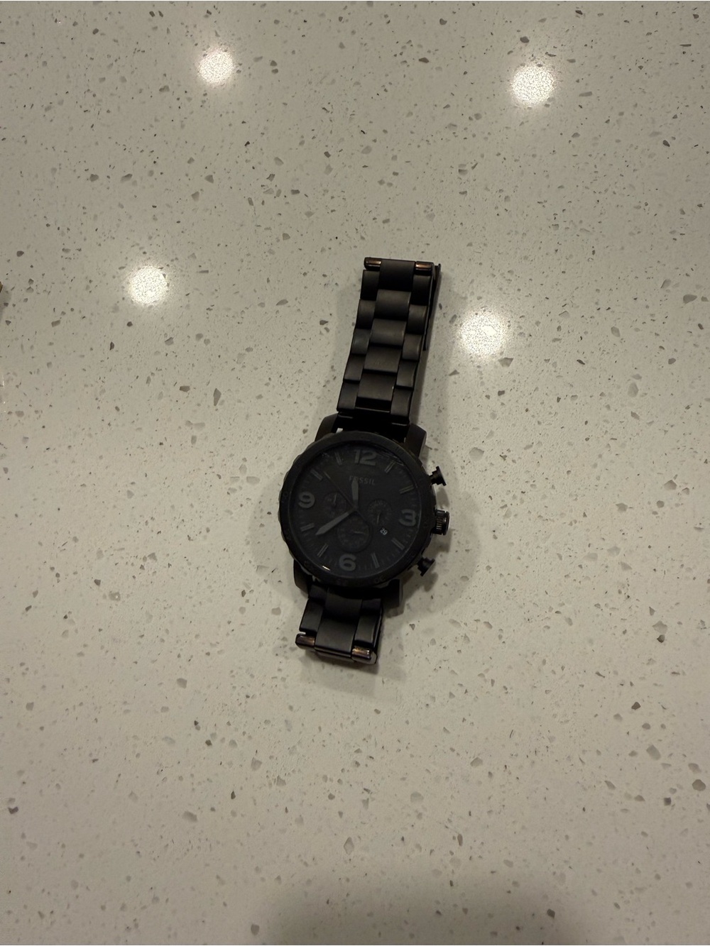 Fossil Black Stainless Steel Chronograph Watch
